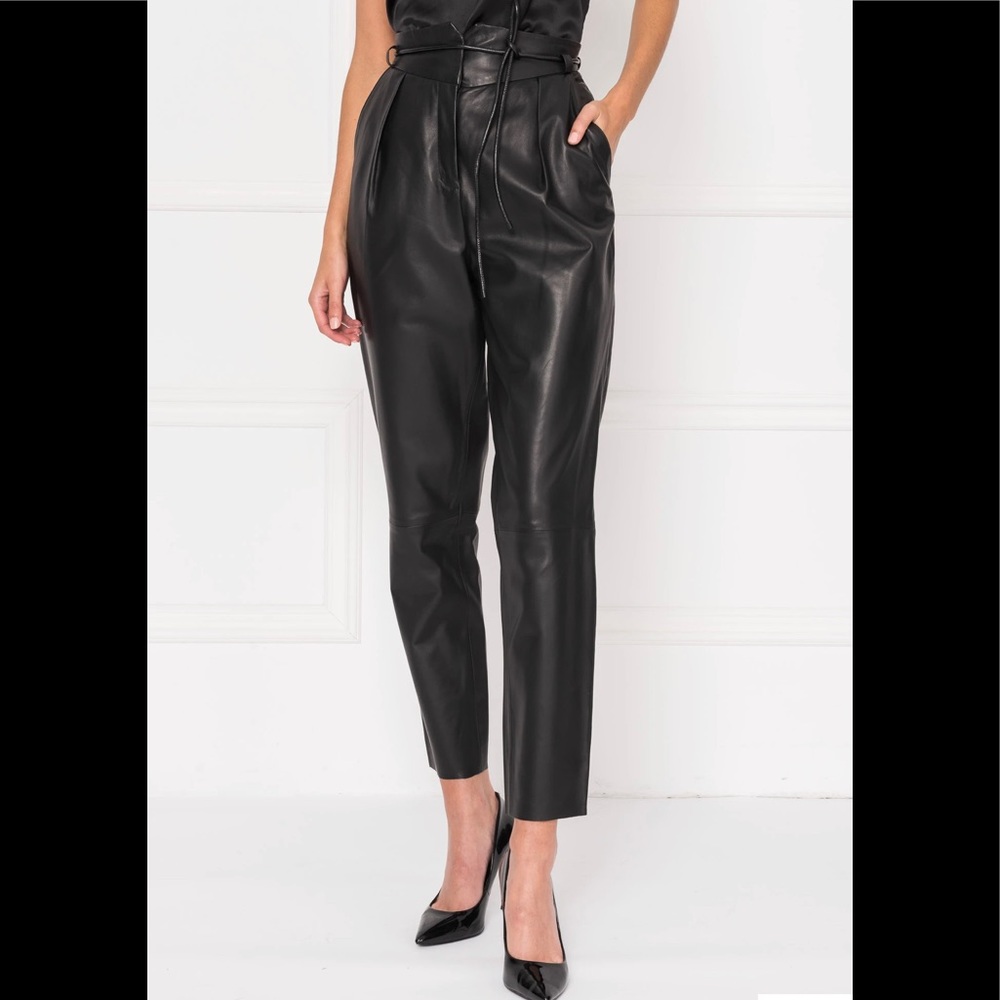 Black leather pants